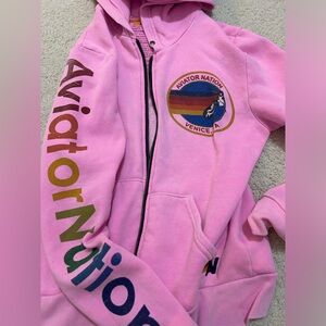 Pink Aviator Nation hooded zip up